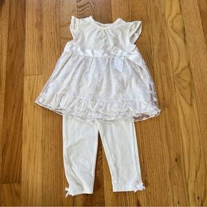 Koala Baby Boutique White Lace Top and Leggings Set size 3-6 months